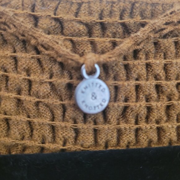 ANTHROPOLOGIE KNITTED & KNOTTED Sweater Size S Golden Tan  Babydoll Smocked - Picture 3 of 10